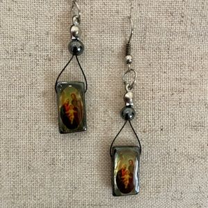 Holy Family dangle earrings